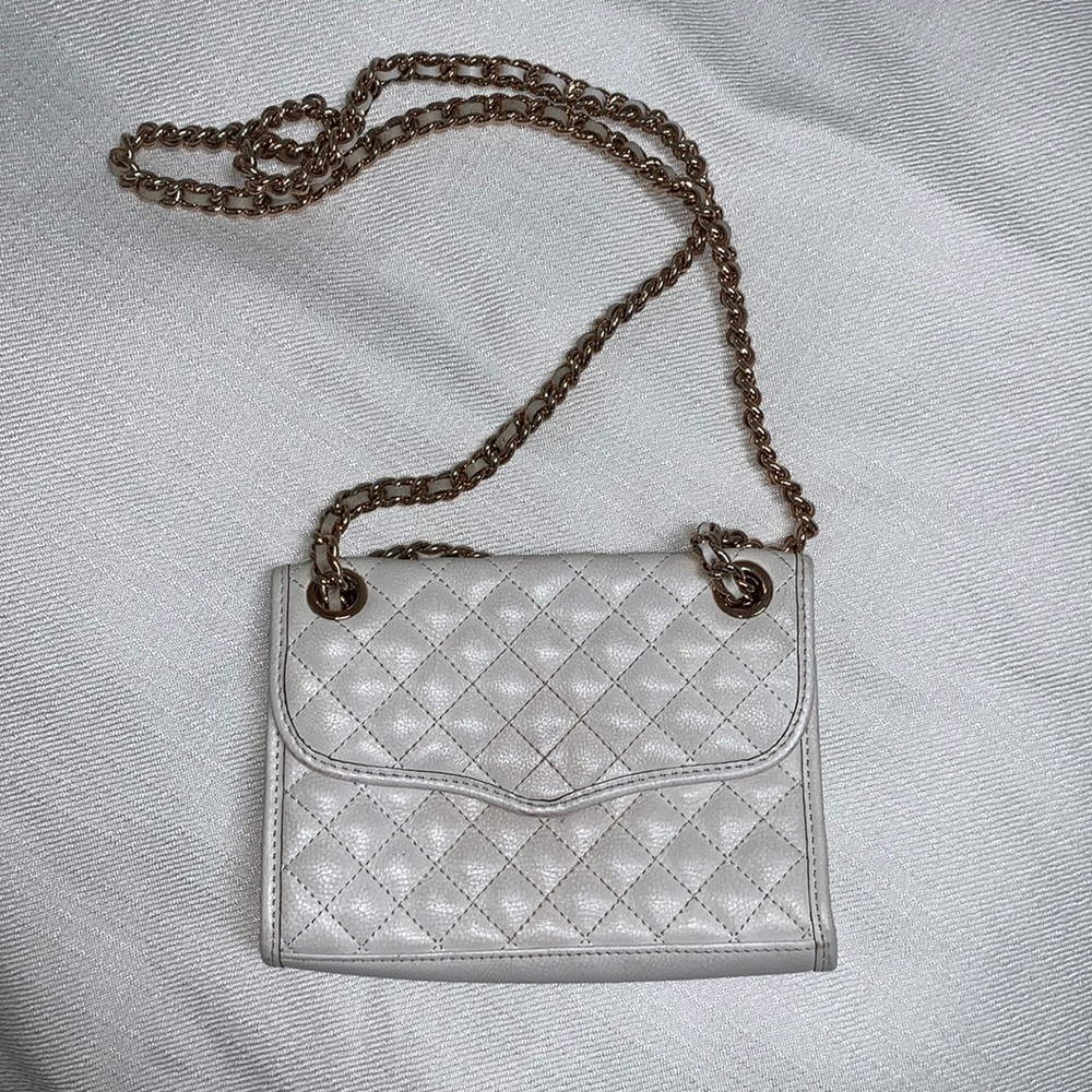White with chain handbag